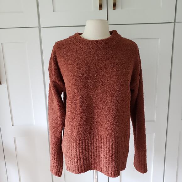 Rachel Zoe Teddy Pullover Womens M Brown Cozy Textured Fuzzy Knit Sweater - Picture 1 of 7